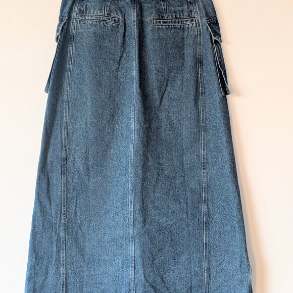 Pixie Market Denim Cargo Maxi sz L - Picture 3 of 7